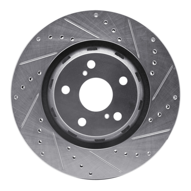 Toyota Venza Brake Rotor (1) - Front Right - R1 Concepts - Drilled & Slotted - Silver - `09-`15